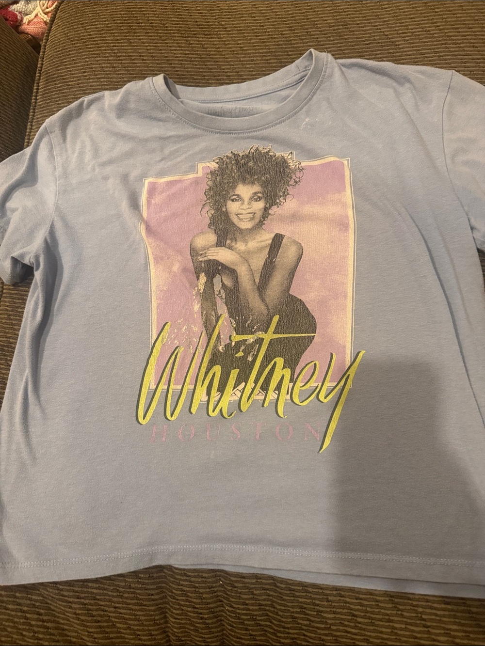Whitney Graphic Tee - Light Blue Crop Top
